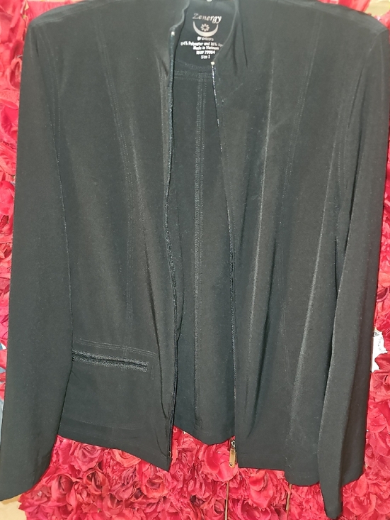 Zenergy by Chico's Jackets & Blazers - Zenergy by Chico's Black Zip Front Active Jacket Size Large